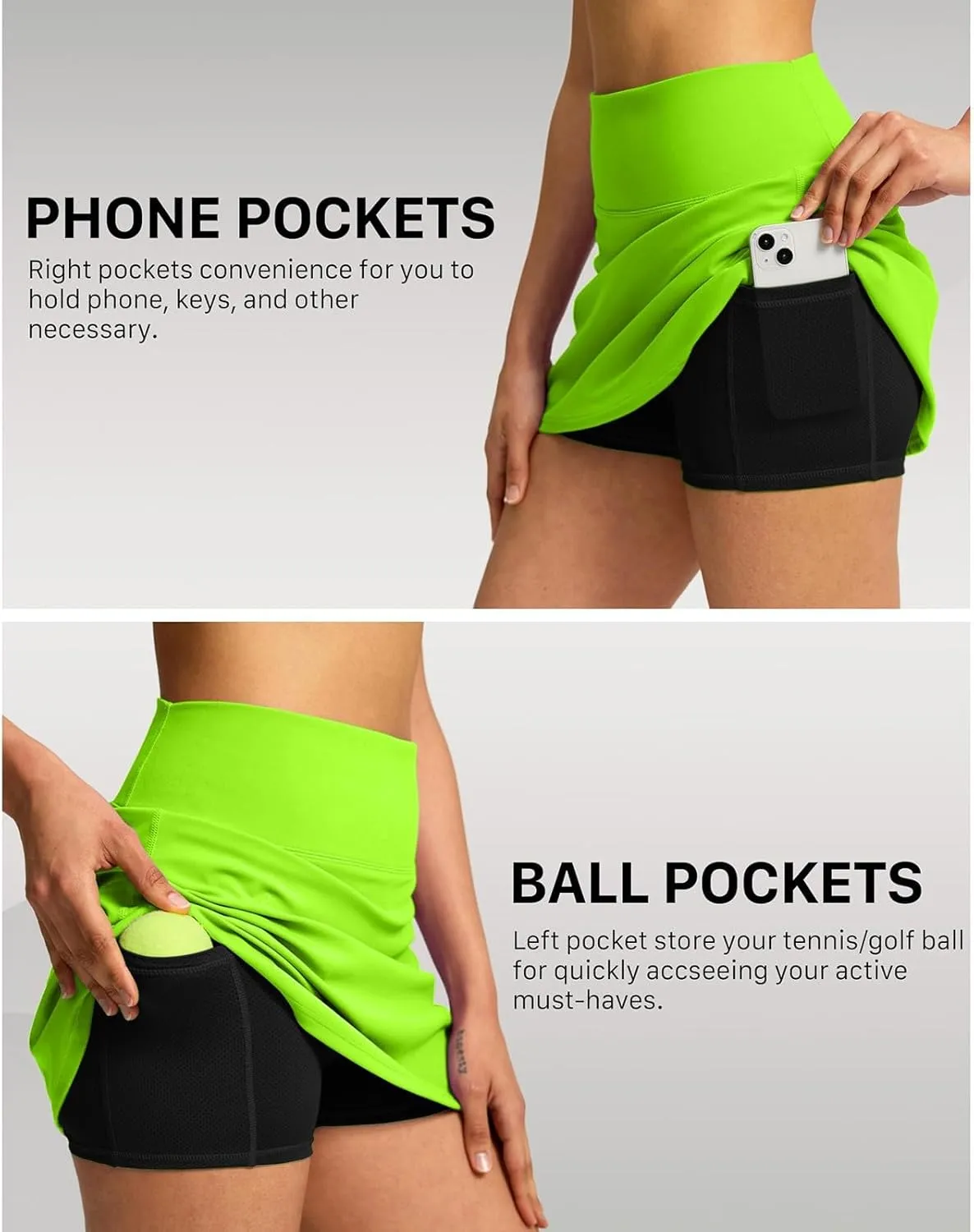 Women's Skorts Baggy Double Layered High Waisted Wide Leg Baggy Shorts Lightweight Comfort Casual Outfits with Pockets