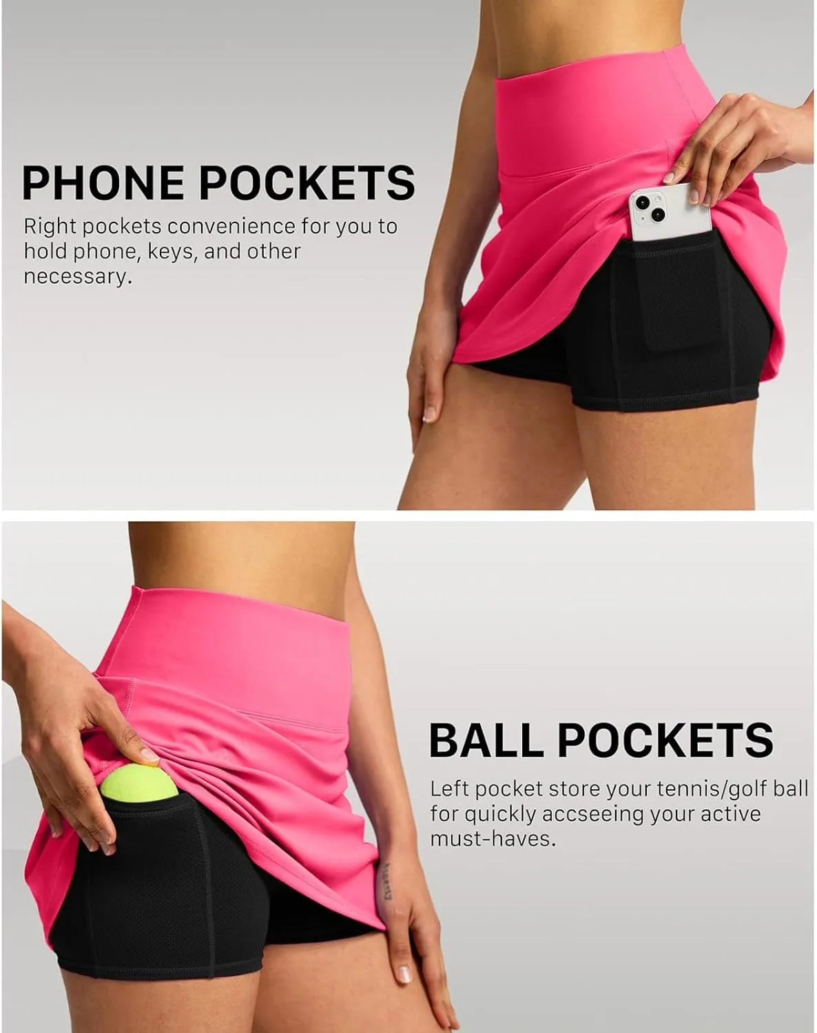 Women's Skorts Baggy Double Layered High Waisted Wide Leg Baggy Shorts Lightweight Comfort Casual Outfits with Pockets