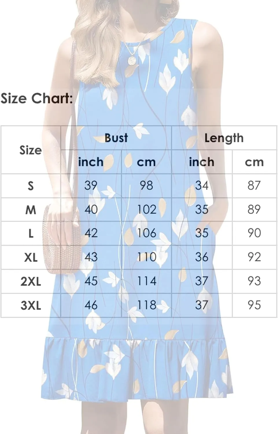 Women's Sleeveless Ruffle Hem Round Neck Mini Dress Casual Boho Flowy Shift Dresses with Pockets Beach Vacation Sundress