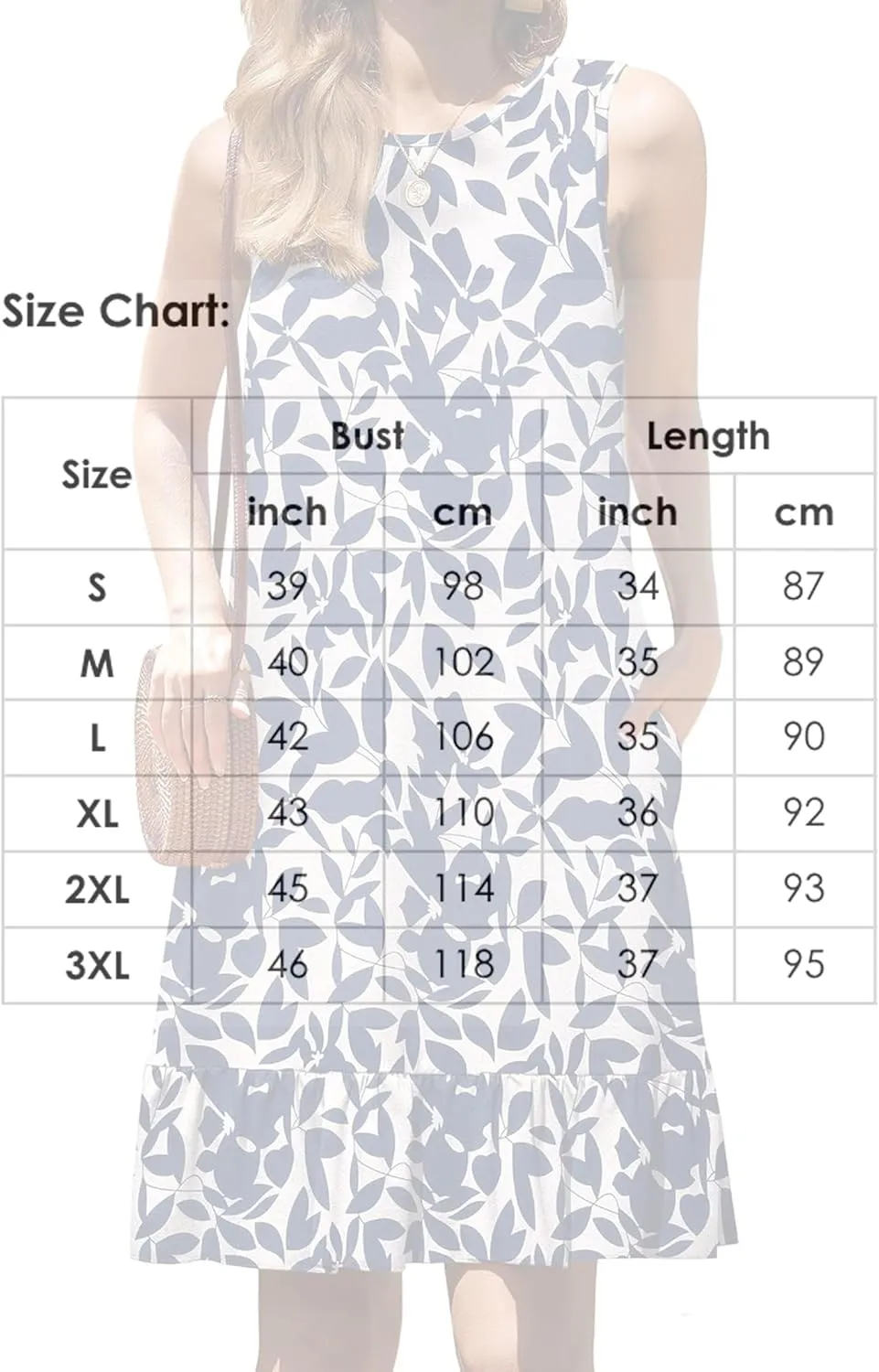 Women's Sleeveless Ruffle Hem Round Neck Mini Dress Casual Boho Flowy Shift Dresses with Pockets Beach Vacation Sundress