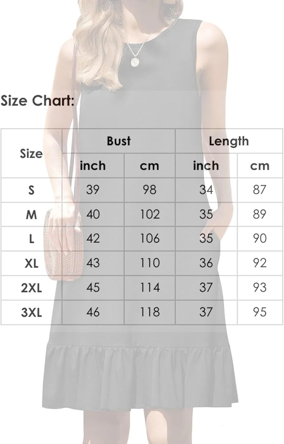 Women's Sleeveless Ruffle Hem Round Neck Mini Dress Casual Boho Flowy Shift Dresses with Pockets Beach Vacation Sundress