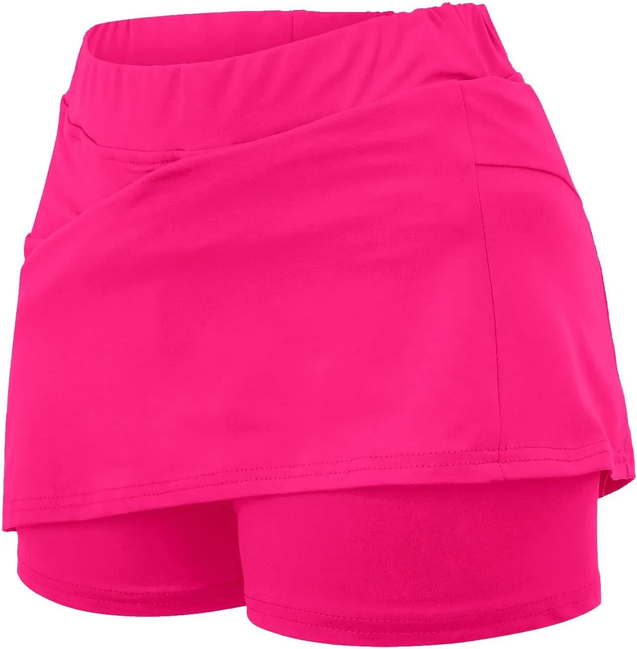 Womens Solid Sports Culottes High Waisted Skinny Stretchy Yoga Pantskirt Lightweight Comfort Double Safety Tennis Pants 2024