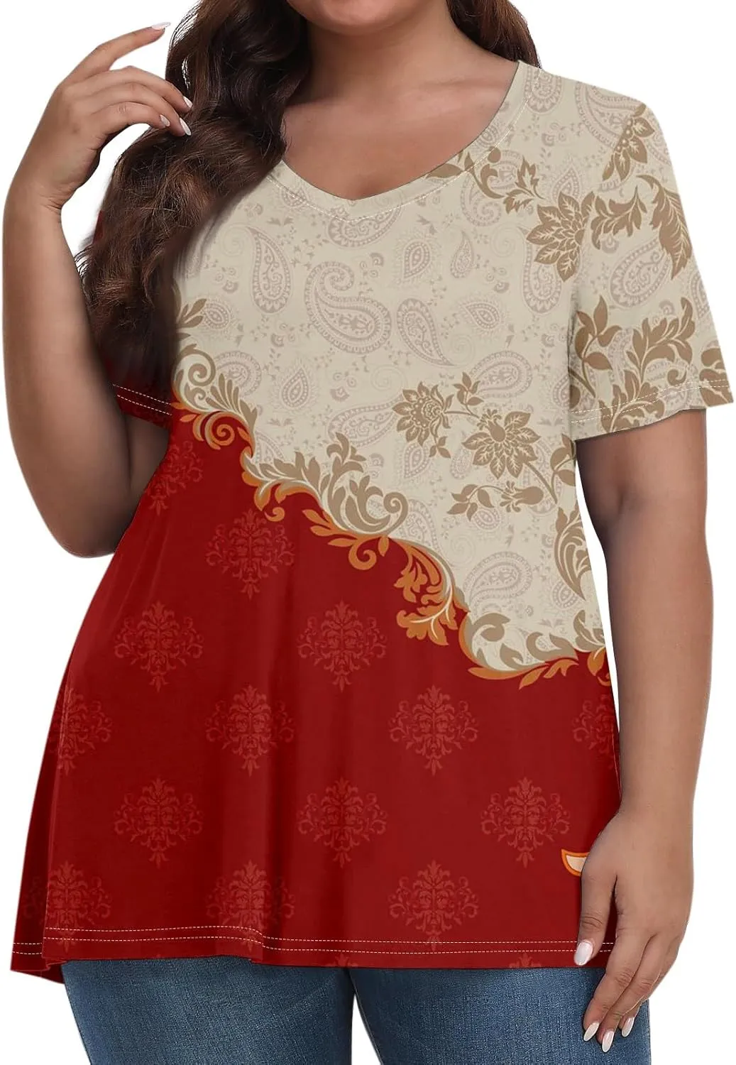 Womens Tops Dressy Fashion V Neck Short Sleeve Dressy Tops for Women Summer Animal Print Shirt Loose Fit Blouse