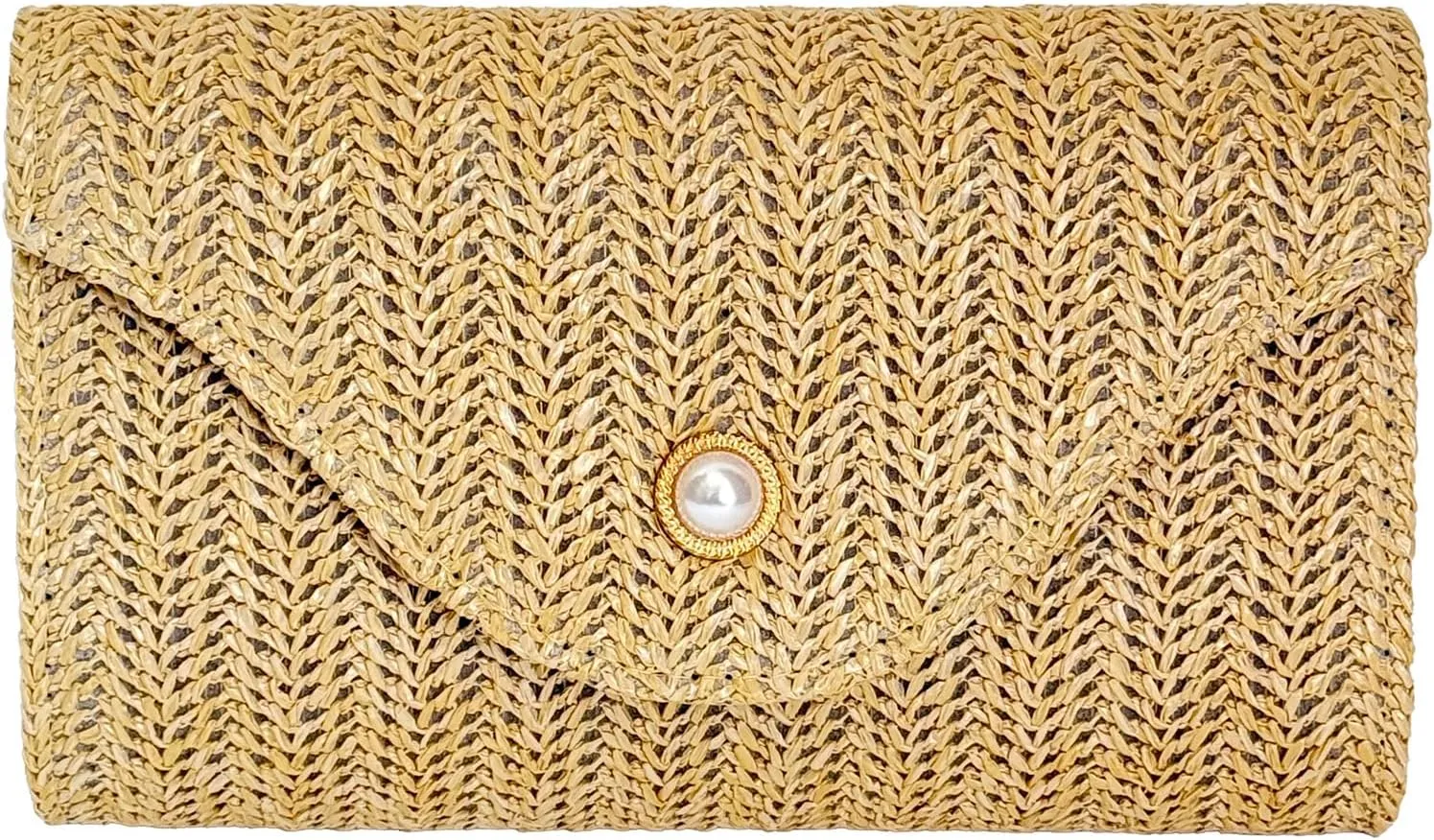 Womens Trendy Straw Clutch Bag Straw Crossbody Bags For Women Summer Vacation Beach Purse Evening Purse With Pearl