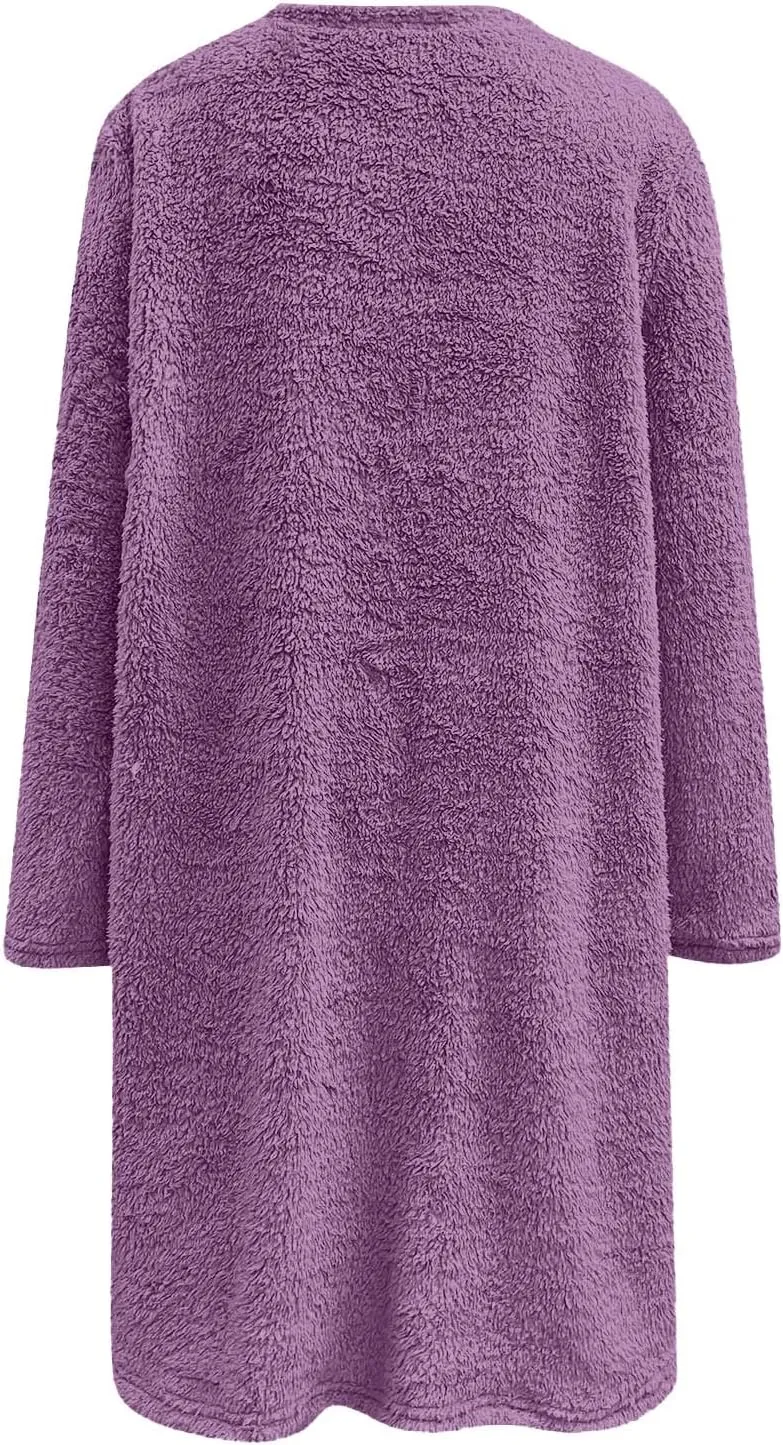 Women's Winter Coats Plus Size Sweaters Cute Clothes with Pockets Warm Sweater Tops Fall Trench Coat for Women 2024