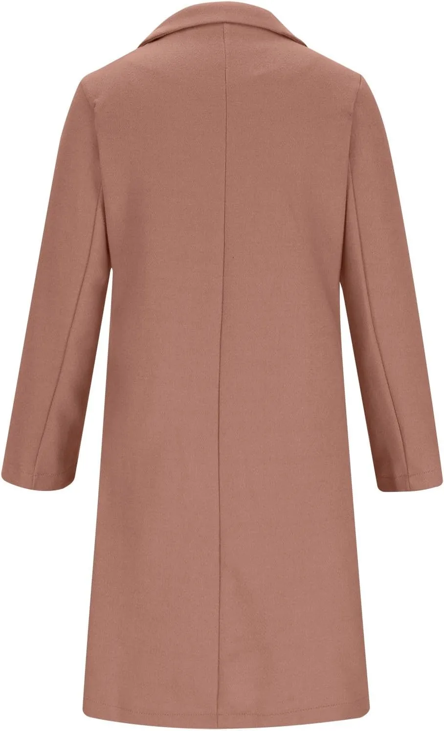 Wool Trench Coat for Women Double Breasted Notched Lapel Peacoat Mid-Long Winter Jackets Overcoats with Pockets