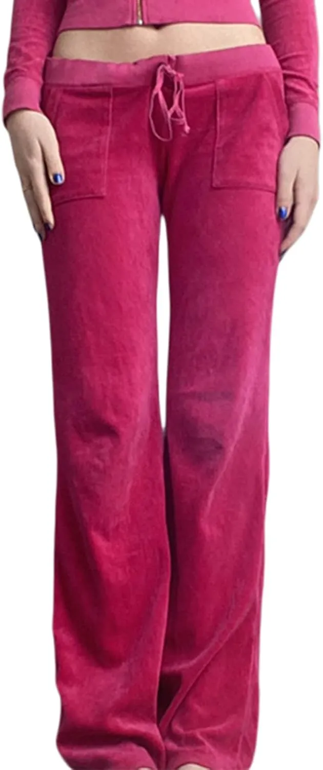 Y2K Women Graphic Print Baggy Jogger Sweatpants with Pockets Elastic Waist Drawstring Lounge Athletic Trousers