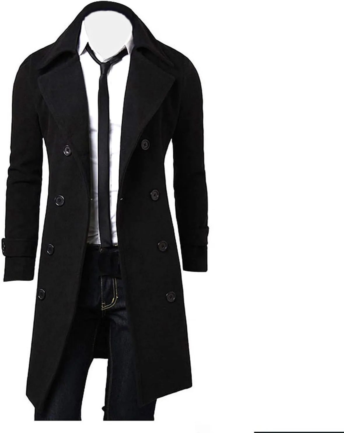 Ymosrh Mens Coats and Jackets Plus Size Stylish Trench Coat Double Breasted Long Jacket Coat Coats Jackets Big Tall