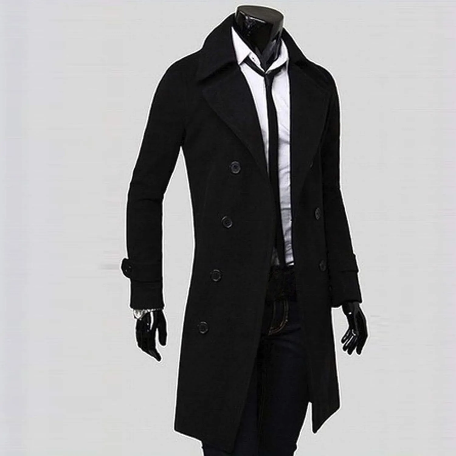 Ymosrh Mens Coats and Jackets Plus Size Stylish Trench Coat Double Breasted Long Jacket Coat Coats Jackets Big Tall