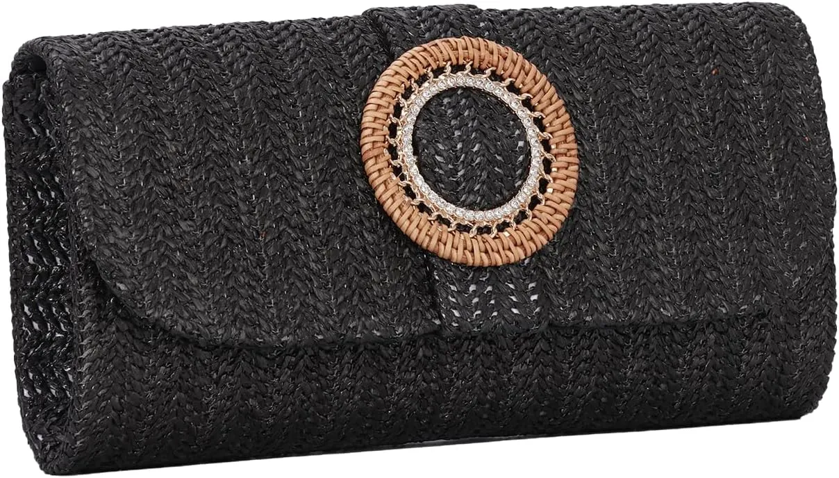 Ynport Straw Clutch Purse Summer Evening Bag for Women Wedding Party Straw Evening Handbags Summer Woven Beach Bag 2025