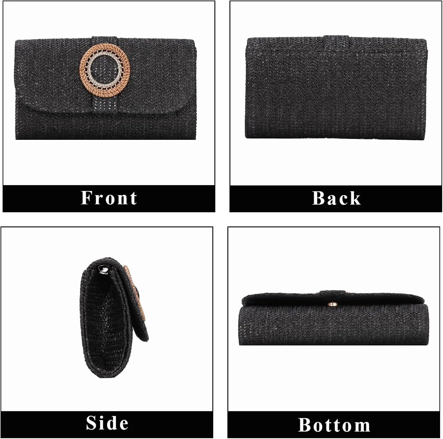 Ynport Straw Clutch Purse Summer Evening Bag for Women Wedding Party Straw Evening Handbags Summer Woven Beach Bag 2025