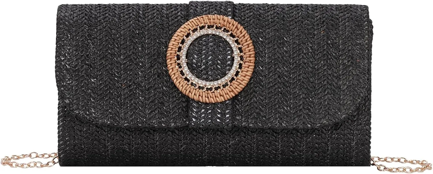 Ynport Straw Clutch Purse Summer Evening Bag for Women Wedding Party Straw Evening Handbags Summer Woven Beach Bag 2025