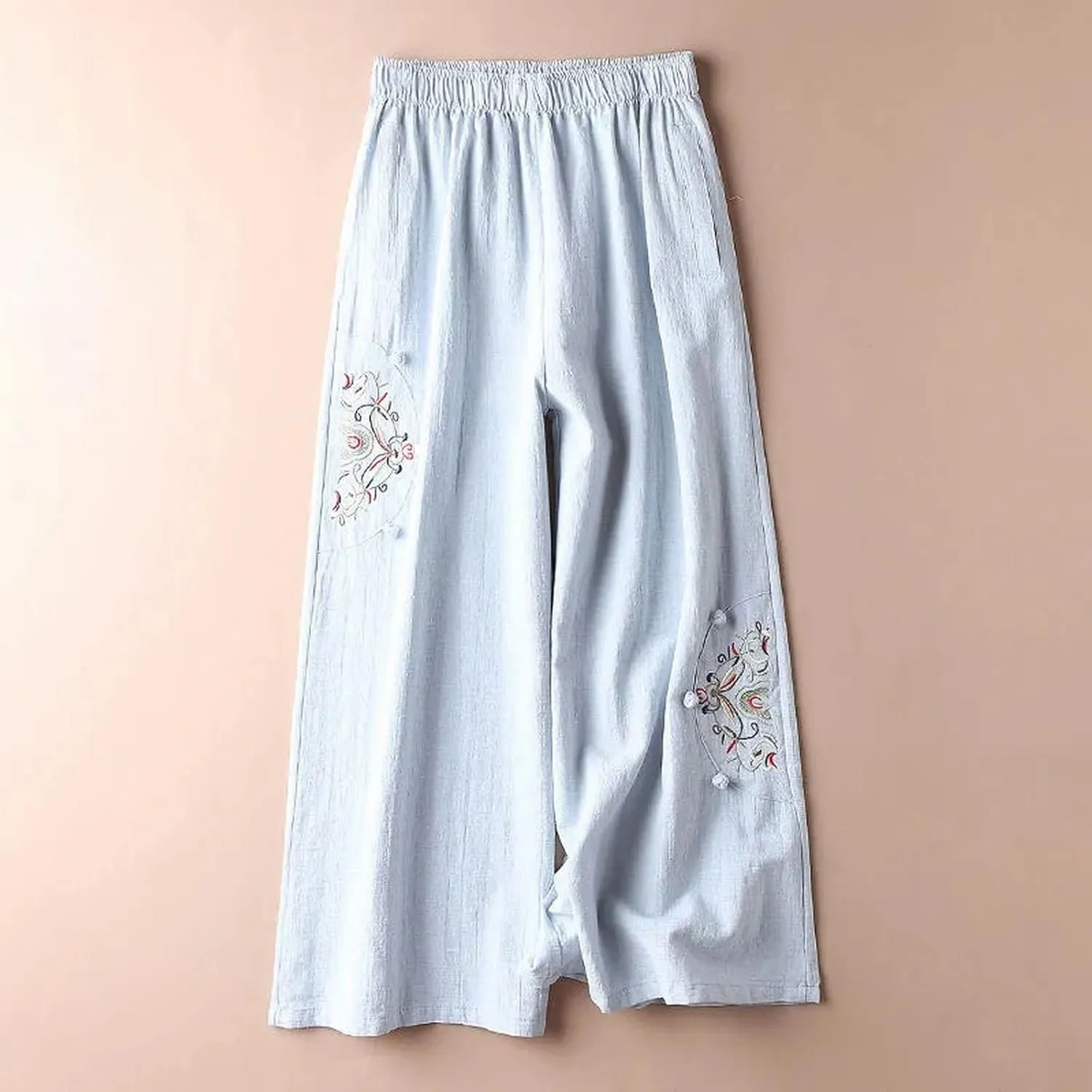 Yoga Pants Women Wide Leg Casual High Waist Loose Pants Straight Stretchy Lightweight Comfort Trousers with Pockets