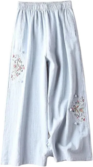 Yoga Pants Women Wide Leg Casual High Waist Loose Pants Straight Stretchy Lightweight Comfort Trousers with Pockets