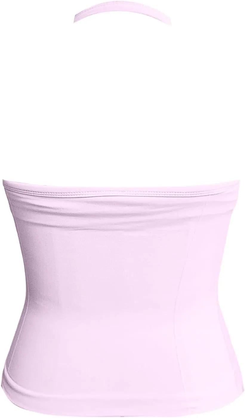 Yoga Tops for Women Built in Bra Summer Halter Backless V Neck Shelf Bra Camis Yoga Shirts Gym Workout Tops Undershirt